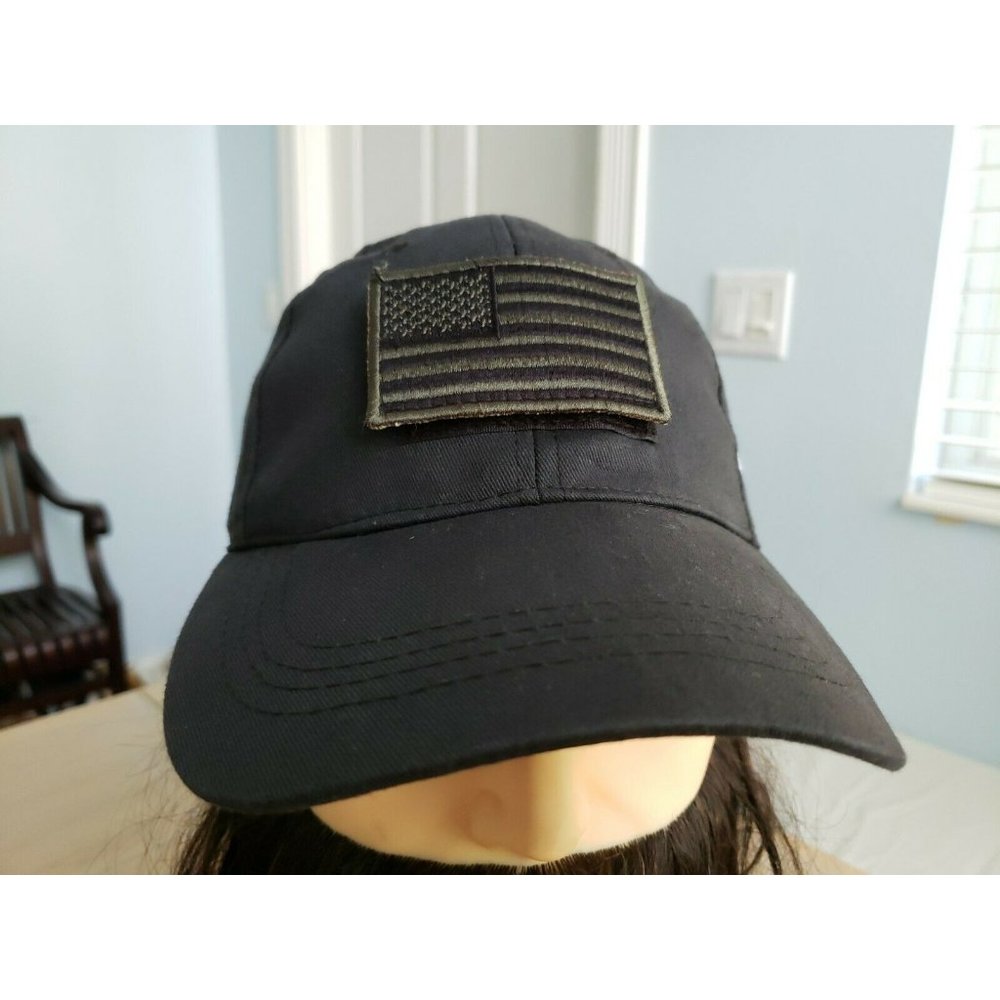 Point Blank Removable Patch Hat American Flag Black Strapback
